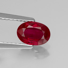 Rubis rouge naturelle coupe ovale, 1,01 ct, VS-SI