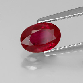 Rubis rouge naturelle coupe ovale, 1,01 ct, VS-SI