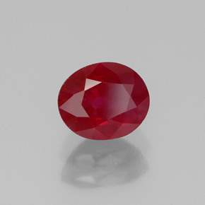 Rubis rouge naturelle coupe ovale, 1,07 ct, SI