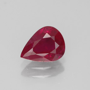 Rubis rouge naturelle en forme de poire, 1,07 ct, VS-SI