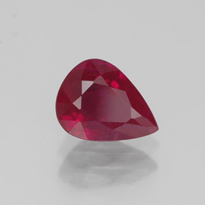 Rubis rouge naturelle en forme de poire, 1,07 ct, VS-SI