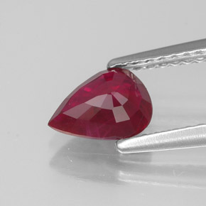 Rubis rouge naturelle en forme de poire, 1,07 ct, VS-SI