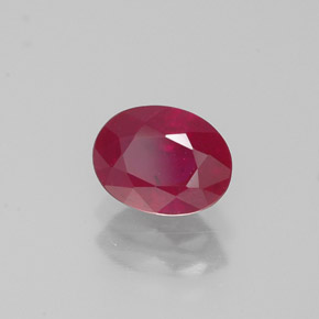 Rubis rouge naturelle coupe ovale, 1,12 ct, VS-SI