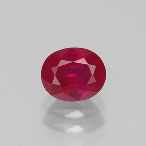 Rubis rouge naturelle coupe ovale, 1,09 ct, SI