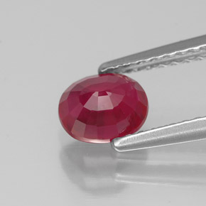Rubis rouge naturelle coupe ovale, 1,09 ct, SI