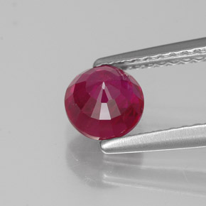 Rubis rouge naturelle coupe roude, 1,08 ct, VS-SI
