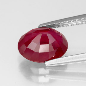 Rubis rouge naturelle coupe ovale, 2,49 ct, VS-SI