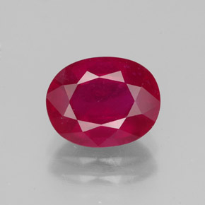 Rubis rouge naturelle coupe ovale, 2,72 ct, VS-SI