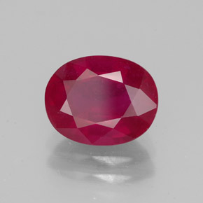 Rubis rouge naturelle coupe ovale, 2,72 ct, VS-SI