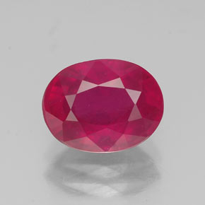 Rubis rouge naturelle coupe ovale, 2,55 ct, VS-SI