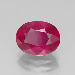 Rubis rouge naturelle coupe ovale, 2,55 ct, VS-SI