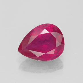Rubis rouge naturelle en forme de poire, 1,85 ct, VS-SI