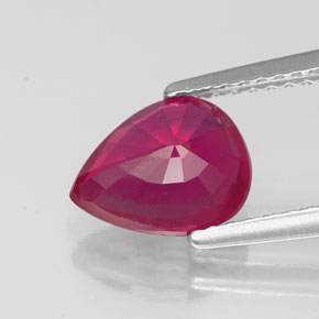 Rubis rouge naturelle en forme de poire, 1,85 ct, VS-SI