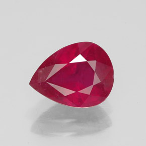 Rubis rouge naturelle en forme de poire, 2,03 ct, VS-SI