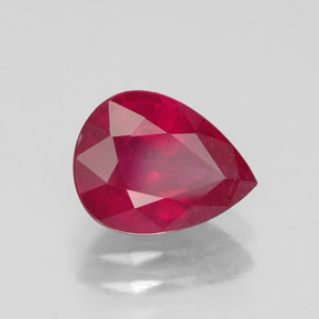 Rubis rouge naturelle en forme de poire, 2,03 ct, VS-SI