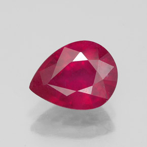 Rubis rouge naturelle en forme de poire, 2,33 ct, VS-SI