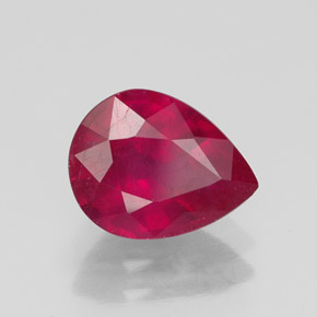 Rubis rouge naturelle en forme de poire, 2,33 ct, VS-SI