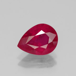 Rubis rouge naturelle en forme de poire, 1,92 ct, VS-SI