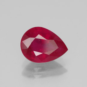 Rubis rouge naturelle en forme de poire, 1,92 ct, VS-SI