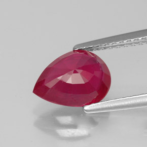 Rubis rouge naturelle en forme de poire, 1,92 ct, VS-SI