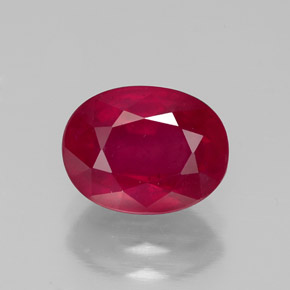 Rubis rouge naturelle coupe ovale, 2,86 ct, VS-SI