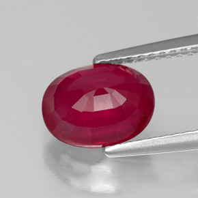 Rubis rouge naturelle coupe ovale, 2,86 ct, VS-SI