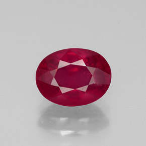 Rubis rouge naturelle coupe ovale, 2,01 ct, VS-SI