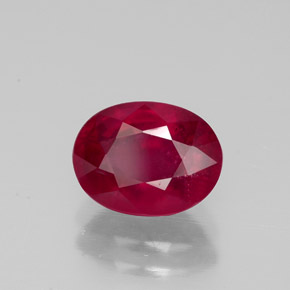 Rubis rouge naturelle coupe ovale, 2,01 ct, VS-SI