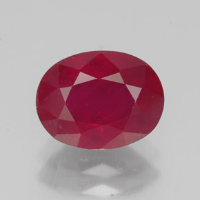 Rubis rouge naturelle coupe ovale, 2,39 ct, VS-SI