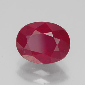 Rubis rouge naturelle coupe ovale, 2,39 ct, VS-SI