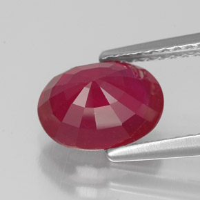 Rubis rouge naturelle coupe ovale, 2,39 ct, VS-SI