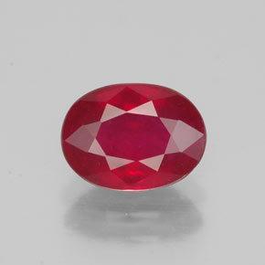 Rubis rouge naturelle coupe ovale, 1,90 ct, VS-SI