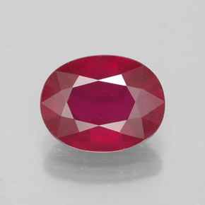 Rubis rouge naturelle coupe ovale, 2,46 ct, VS-SI