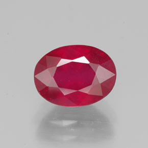 Rubis rouge naturelle coupe ovale, 2,22 ct, VS-SI