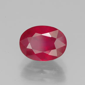 Rubis rouge naturelle coupe ovale, 2,22 ct, VS-SI