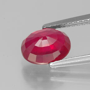 Rubis rouge naturelle coupe ovale, 2,22 ct, VS-SI