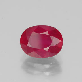 Rubis rouge naturelle coupe ovale, 1,86 ct, VS-SI