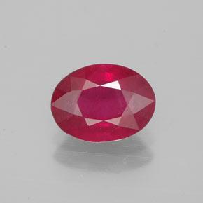 Rubis rouge naturelle coupe ovale, 1,39 ct, VS-SI