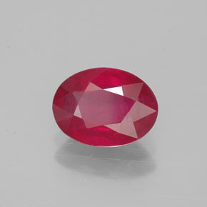 Rubis rouge naturelle coupe ovale, 1,39 ct, VS-SI