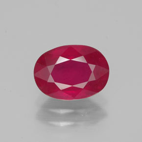 Rubis rouge naturelle coupe ovale, 1,66 ct, VS-SI