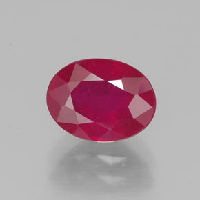 Rubis rouge naturelle coupe ovale, 1,91 ct, VS-SI
