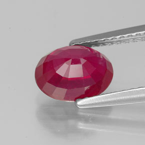 Rubis rouge naturelle coupe ovale, 1,91 ct, VS-SI