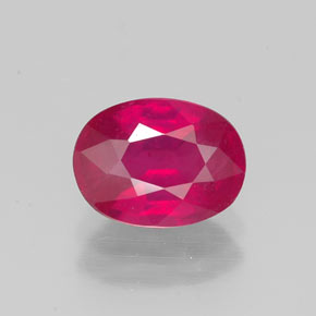 Rubis rouge naturelle coupe ovale, 1,90 ct, VS-SI