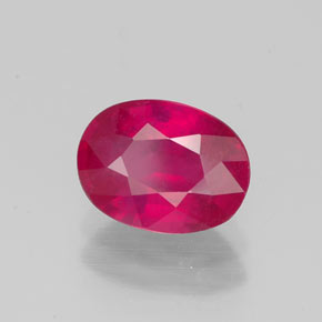 Rubis rouge naturelle coupe ovale, 1,90 ct, VS-SI