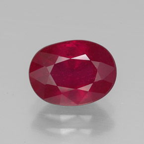 Rubis rouge naturelle coupe ovale, 2,48 ct, VS-SI