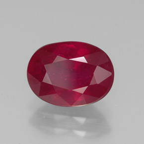 Rubis rouge naturelle coupe ovale, 2,48 ct, VS-SI