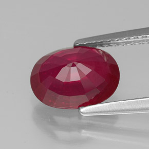 Rubis rouge naturelle coupe ovale, 2,48 ct, VS-SI
