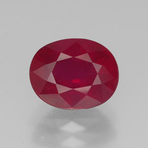Rubis rouge naturelle coupe ovale, 2,87 ct, VS-SI