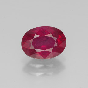 Rubis rouge naturelle coupe ovale, 1,54 ct, VS-SI