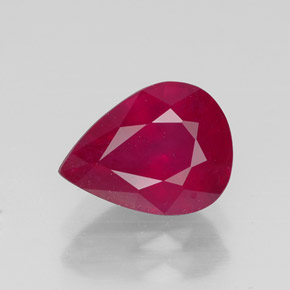 Rubis rouge naturelle en forme de poire, 2,21 ct, SI